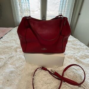 Coach Vintage Cherry Red Leather Shoulder Bag